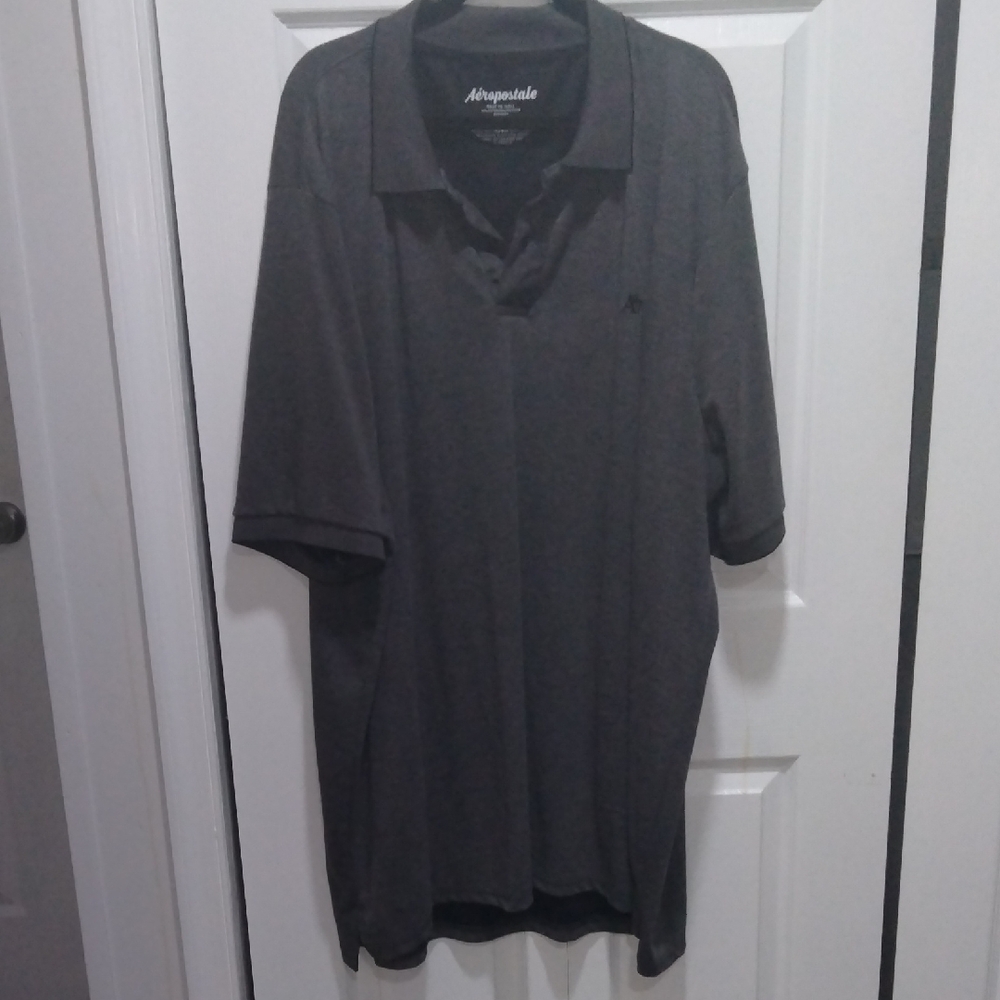 Aeropostale Gray Polo Shirt Classic Knit Design